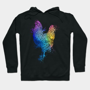 Colorful drawing of an plymouth rock chicken Hoodie